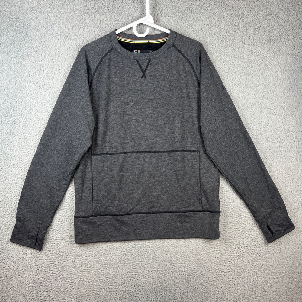 Smartwool Mens Merino Wool Blend Crew Neck Sweatshirt Gray SW000275 Medium